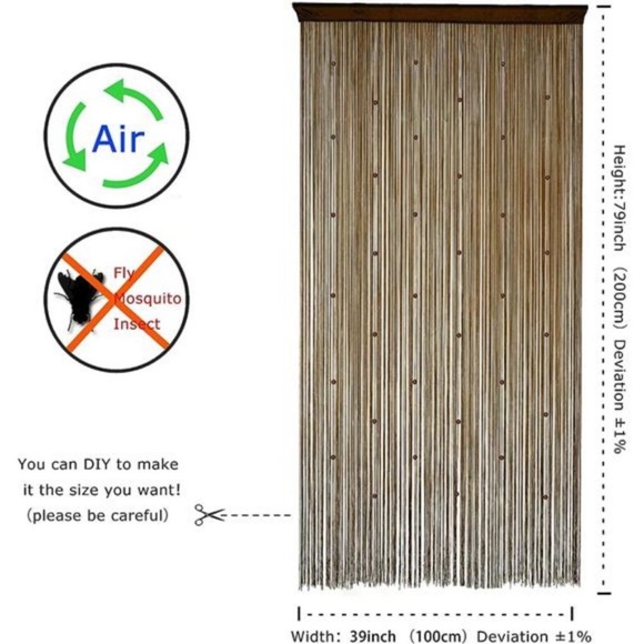 Beaded Curtain Door String Curtains for Doorways Tassels Beads Hanging Fringe - Picture 2 of 7